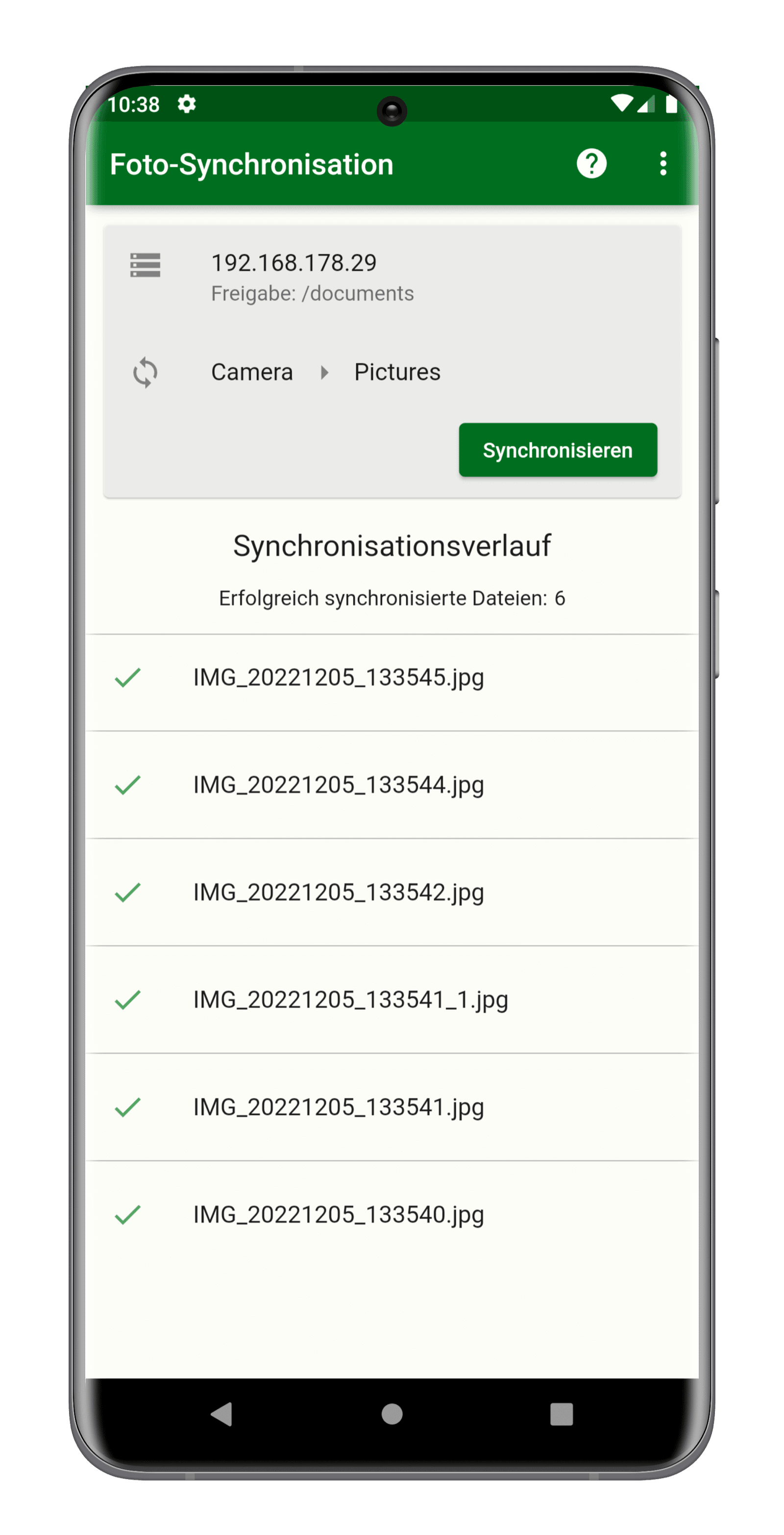 Synchronisation Log